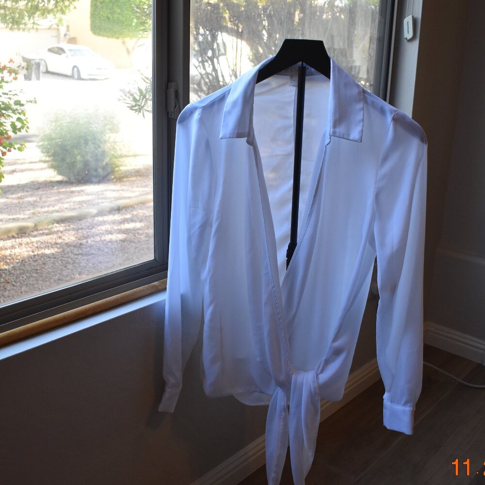 Sheer Wrap Top Blouse